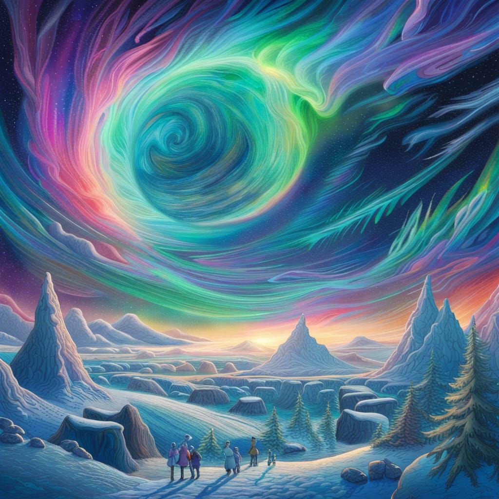 Astral Aurora Borealis Over North Pole