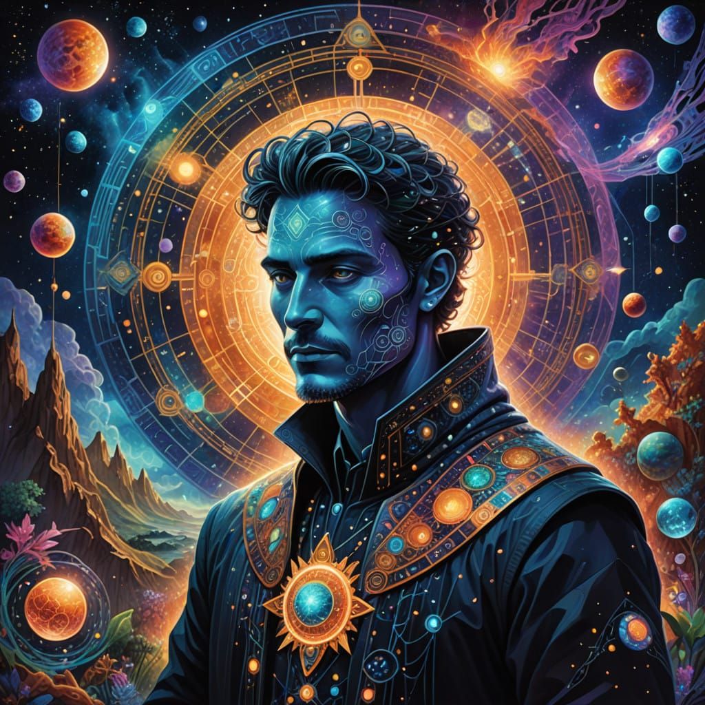 Cosmic Magick Servitor Embodies Prosperity in 8K Holographic...