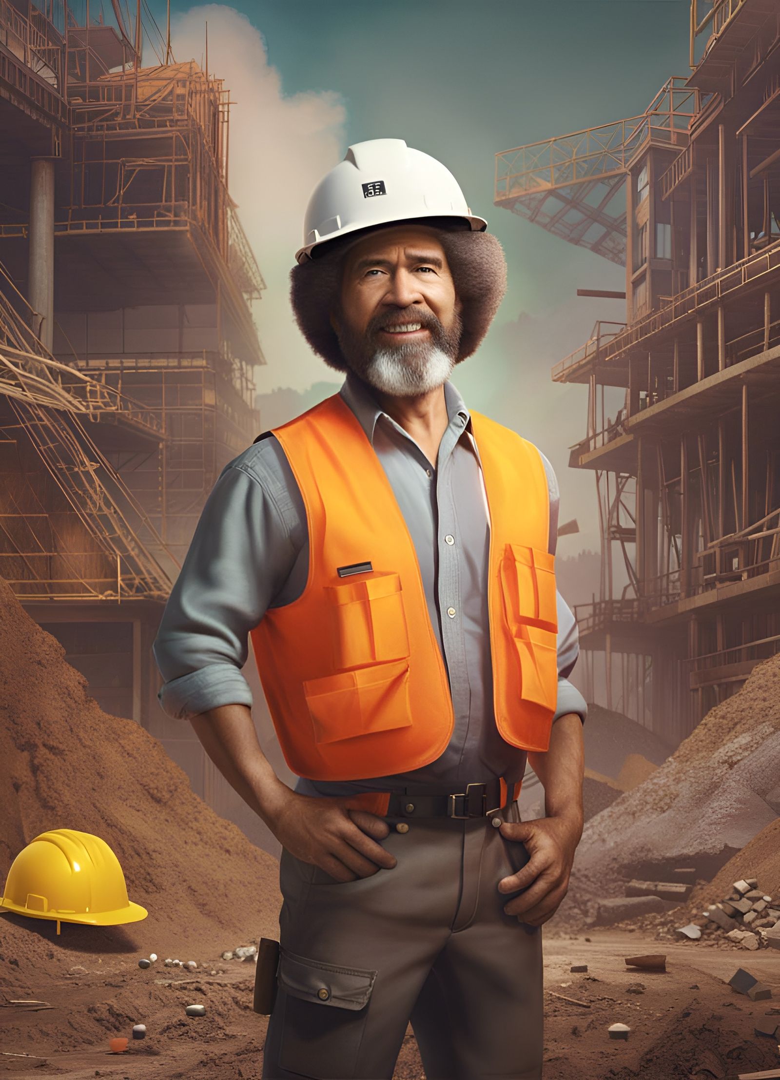 Bob Ross on the construction site