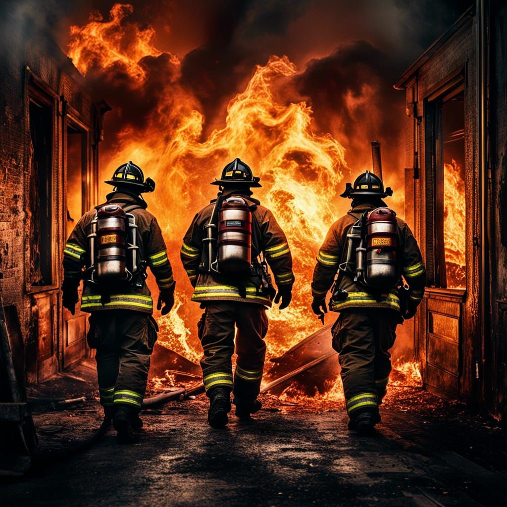 Heroic Firefighters Fight Flames in Burning Building
