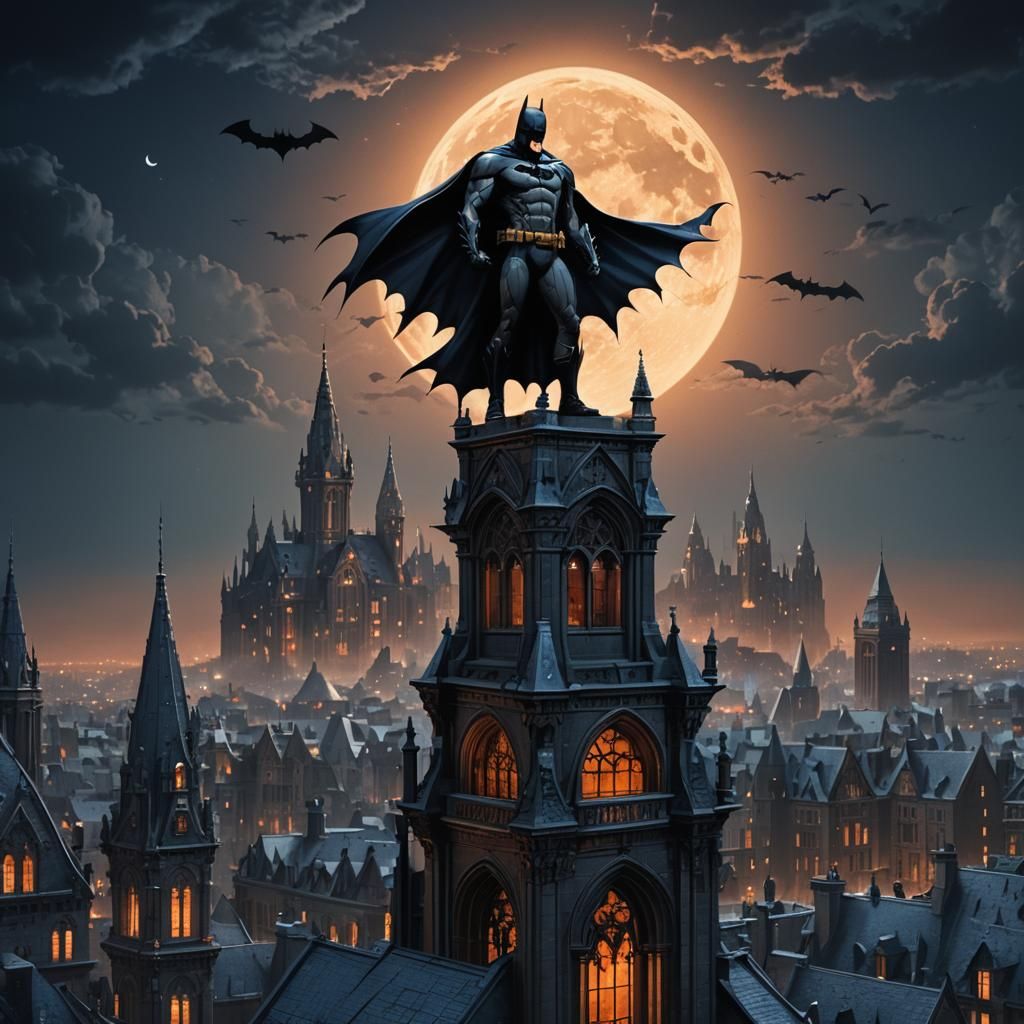 Batman over Gotham: Dark Fantasy Concept Art