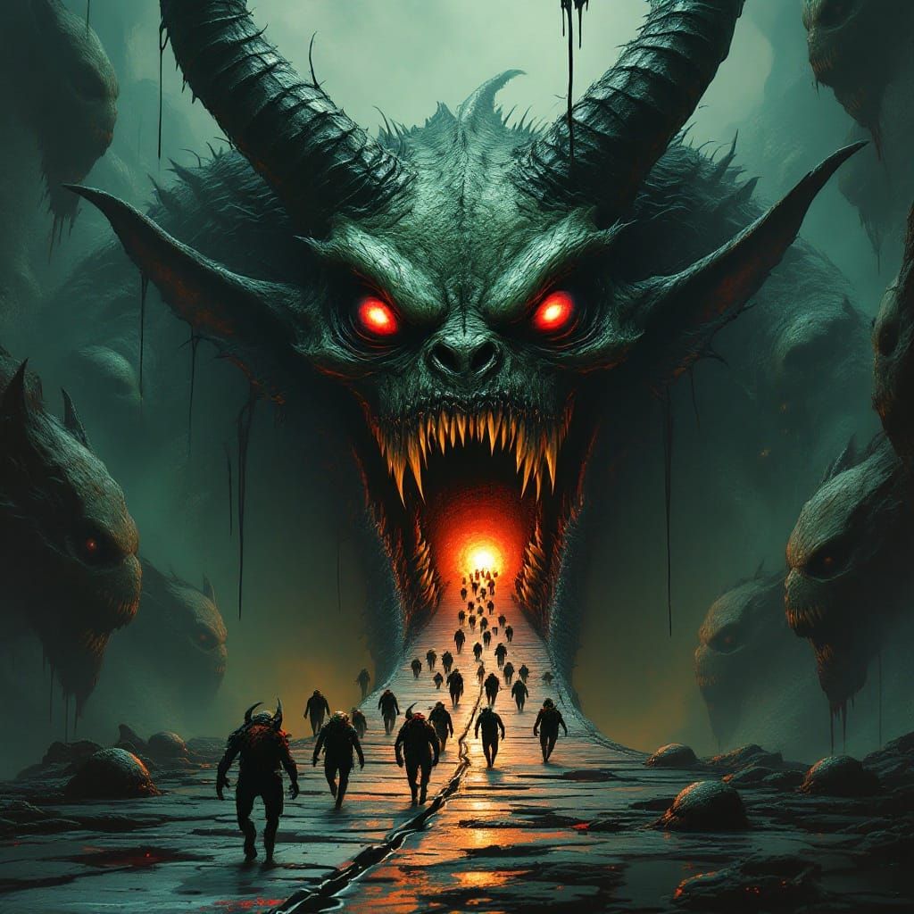 Horrific Demon Lord with Serpentine Eyes