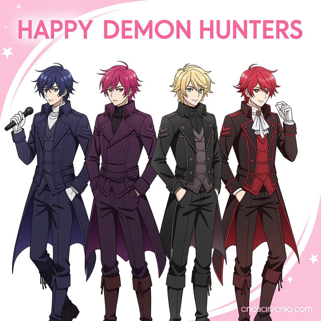 Demon Boy Band K-Pop Hunter Anime Art