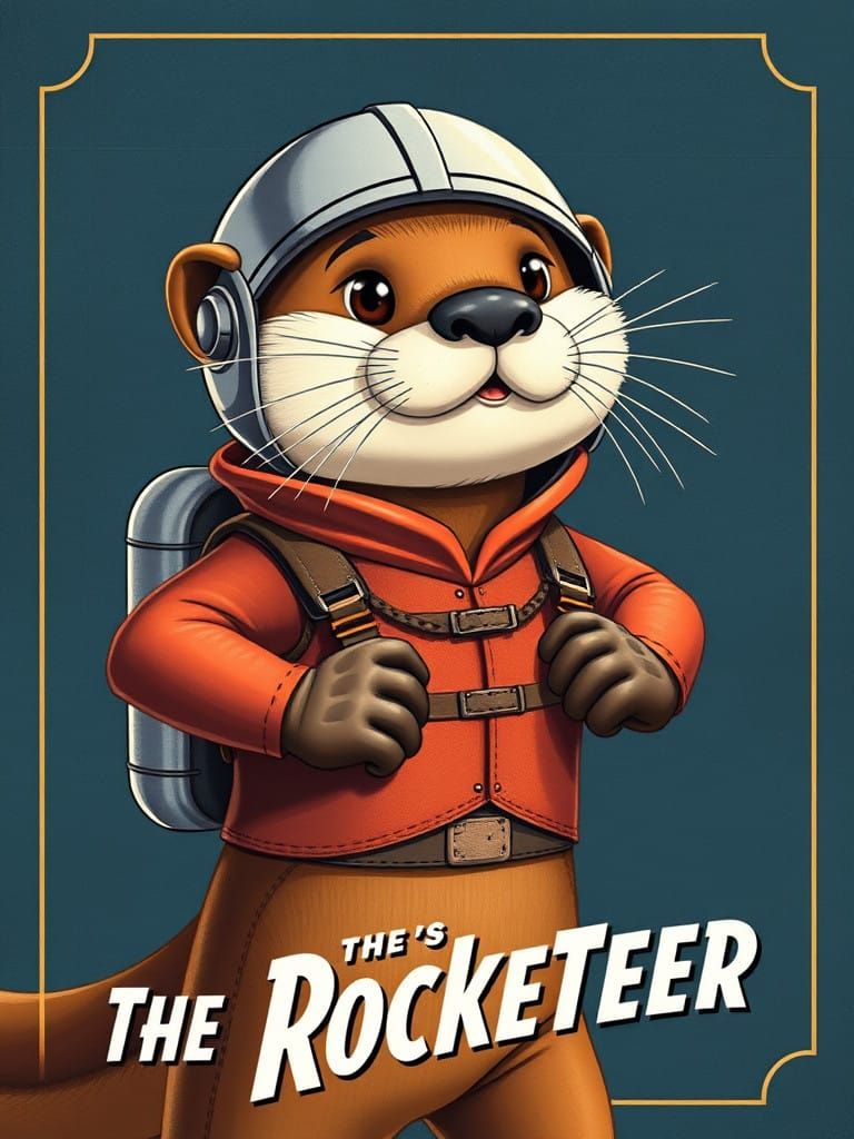Rocketeer Otter in Art Deco Style