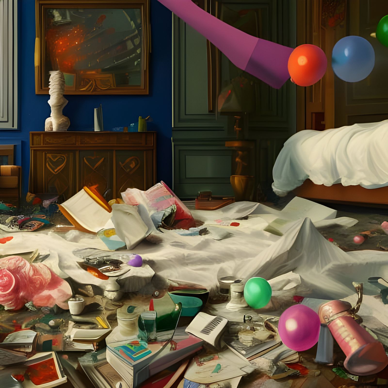 Detailed Aftermath of a Party in 8K