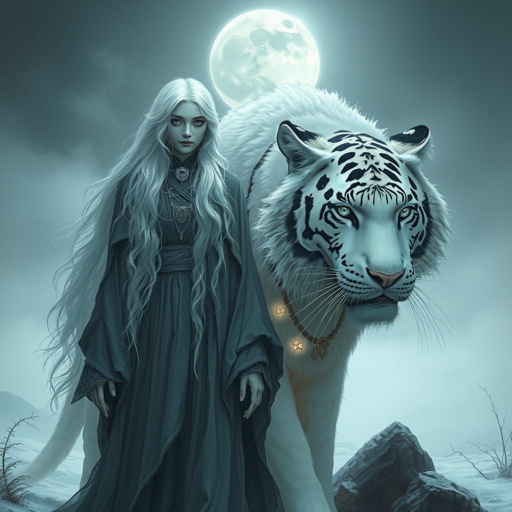 Ghostly Monarch and Her Celestial Tiger