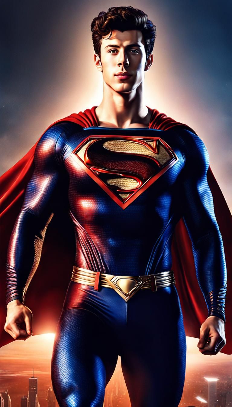 Shawn Mendes in a Superman outfit