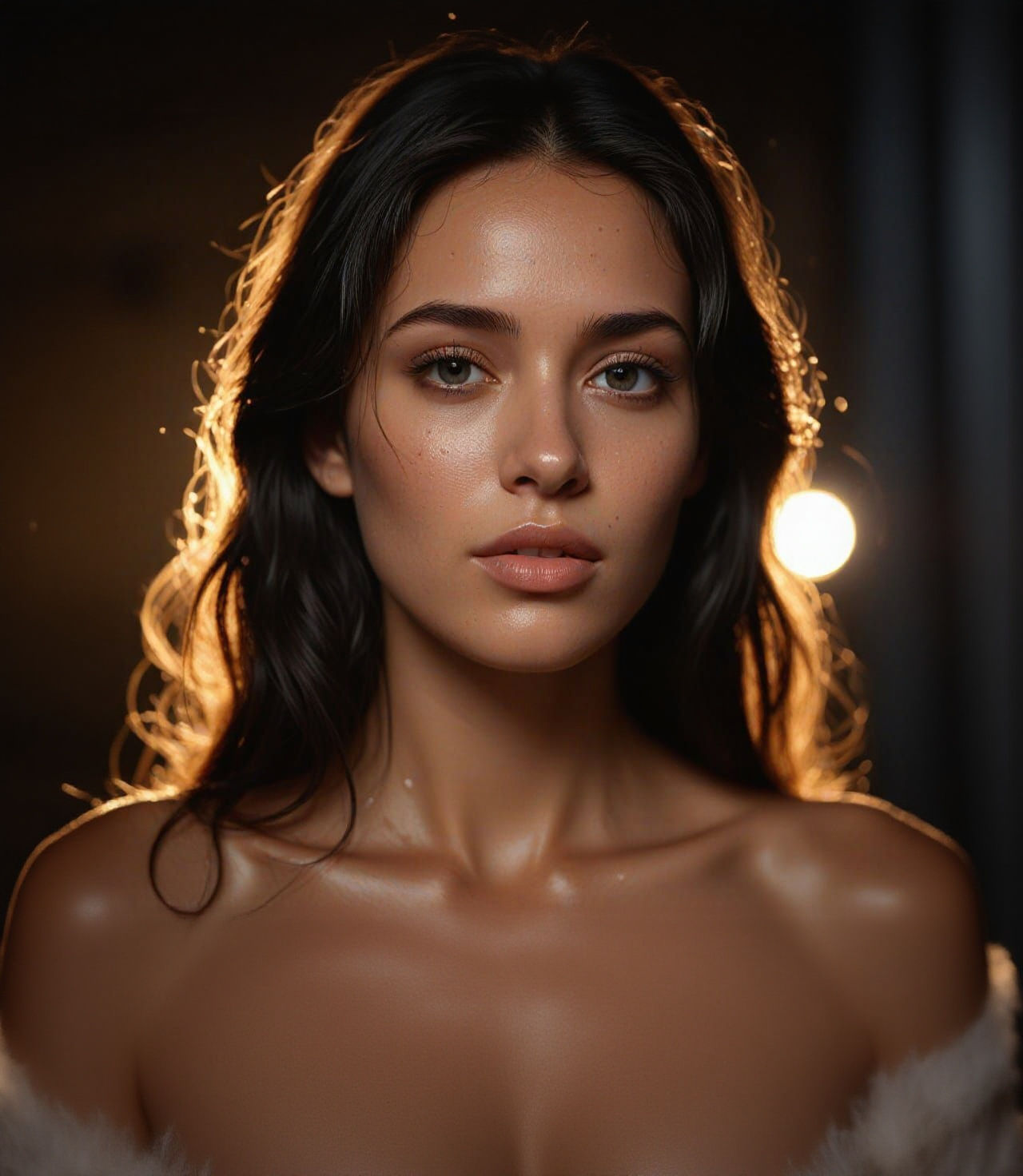 Moonlit Shimmer: A Hyperrealistic Portrait