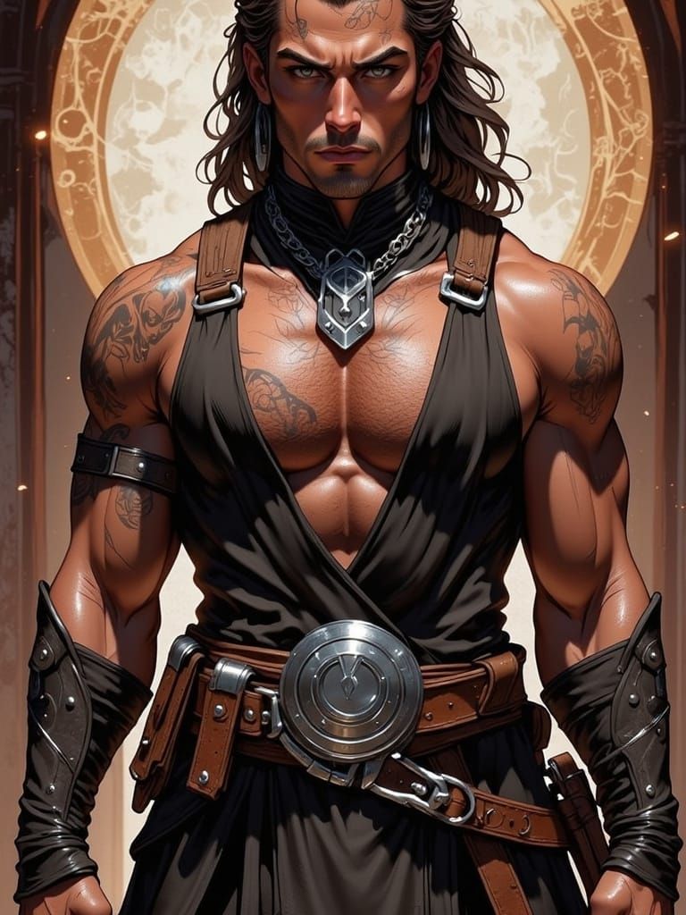 Chiseled Jedi Warrior in Battle Pose