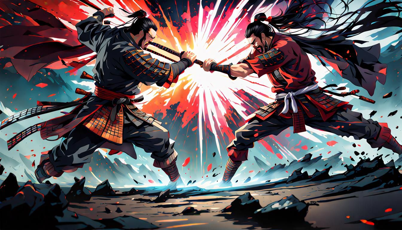 Shogun vs. Supervillains: Epic Anime Battle in 8K