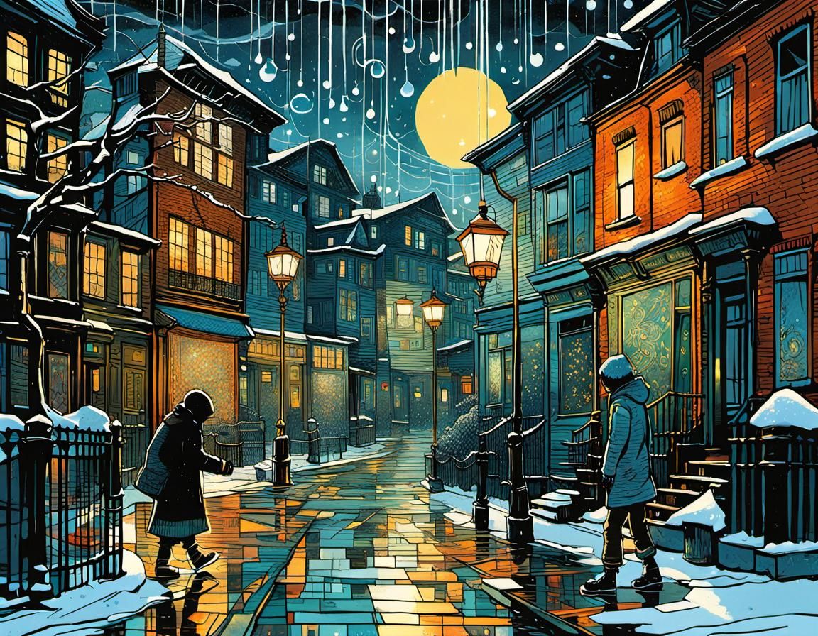 Stormy Aristocrat's Lament in Dark Neo-Impressionist Oil