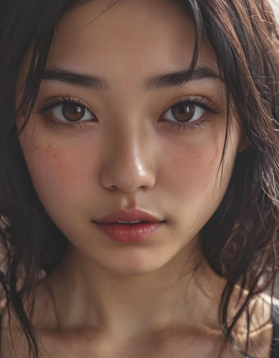 Stunning Portrait of a Half-Japanese Woman: Hyperrealistic P...