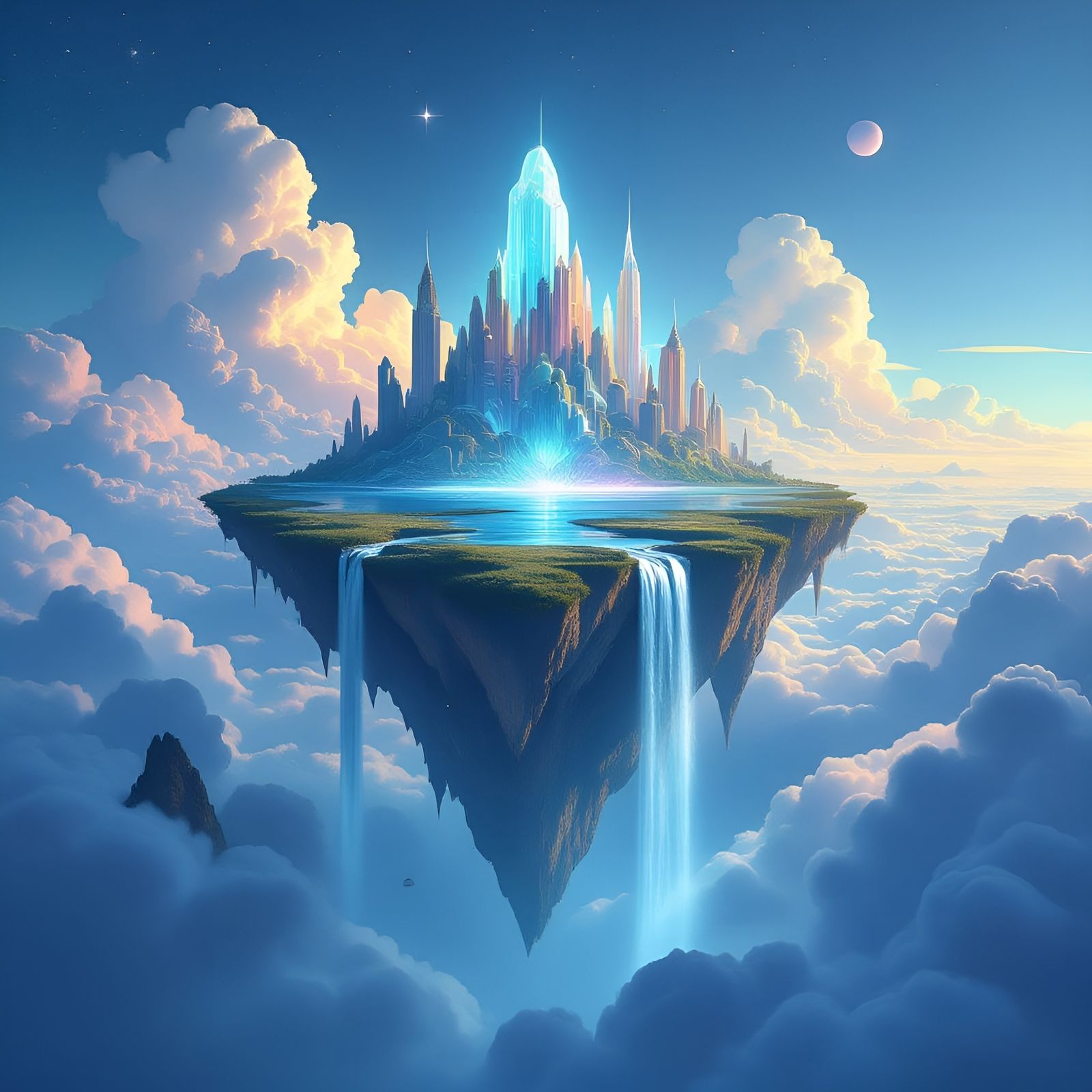 Ethereal Island in a Celestial Sea