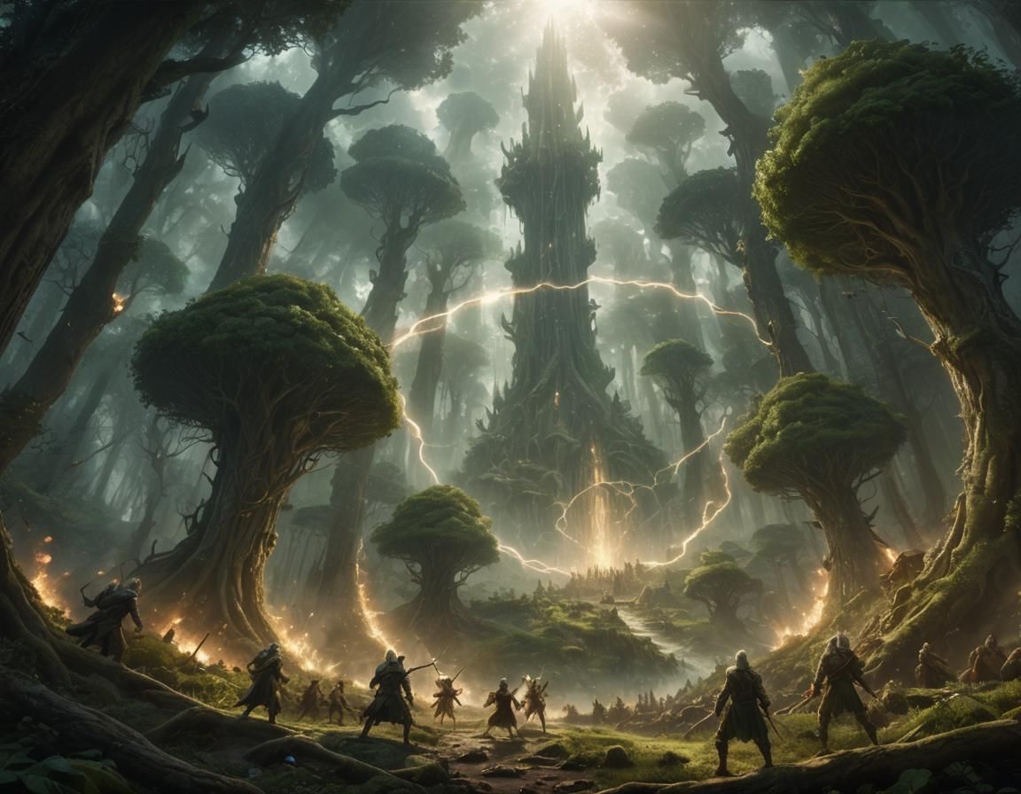 Epic Elven Battle in Forest Village