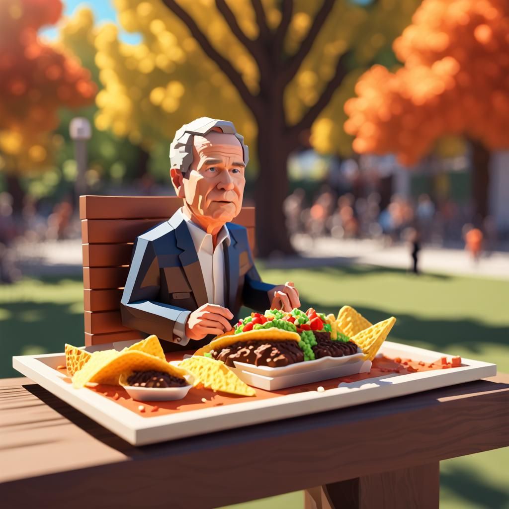 Miniature Voxel Art: George Bush's Feast