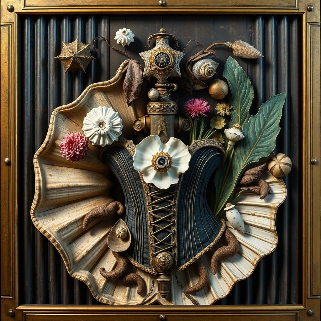 Ethereal Metaphysical Portrait with Nautilus Shell and Corse...