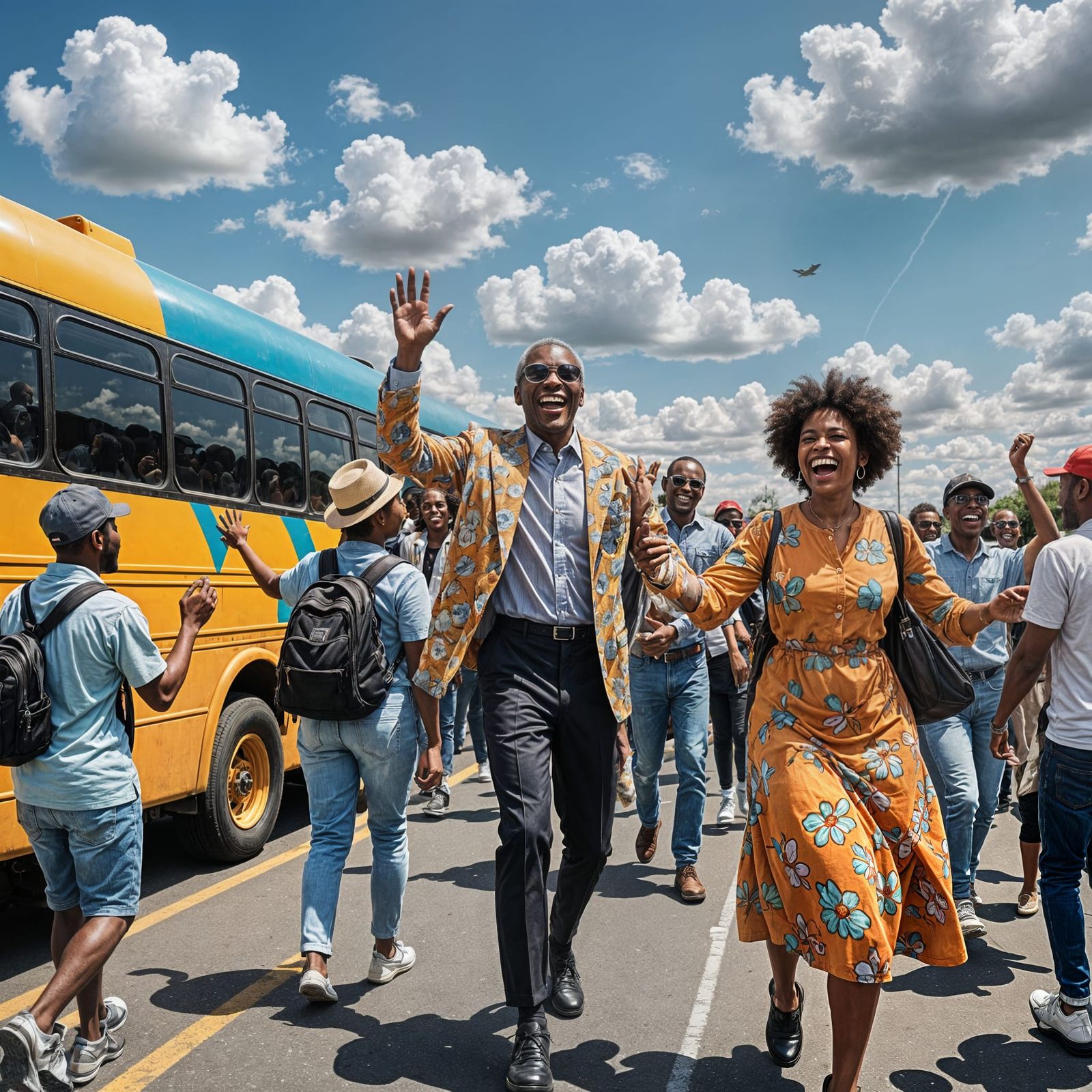 Joyful Family Reunion in Vibrant Colors