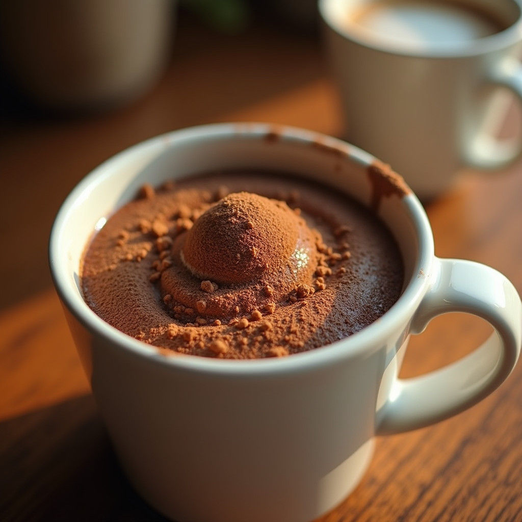Decadent Coffee Mug Cake Still Life in 8K