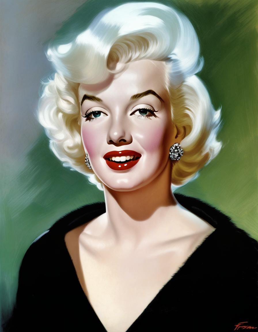 Marilyn Monroe Illustration in Pin-Up Style
