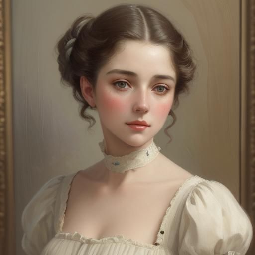 Vibrant 19th Century Female Portrait in Oil