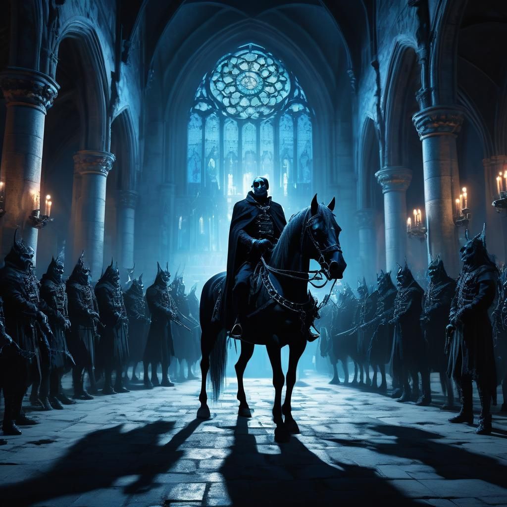 Dark Gothic Vampire Ceremony with Blue Demons