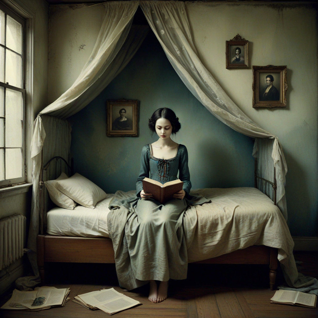 Ethereal Girl Awakens from Forgotten Haunted Mansion