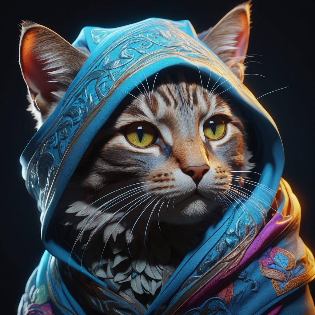 Charming Kitten in Ethereal Fabric