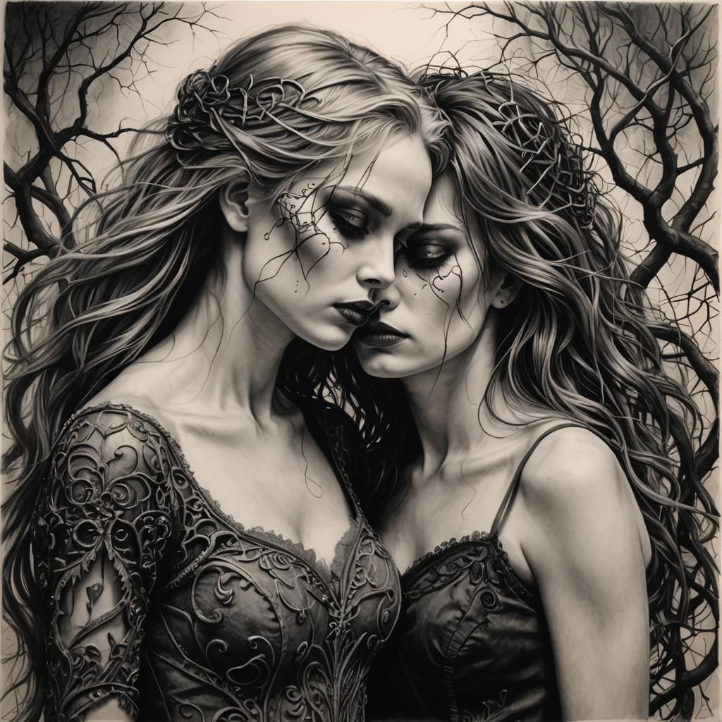 Charcoal Drawing: You and Me, a Bad Romance