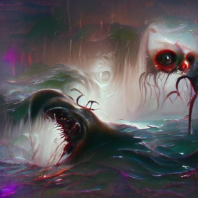 Sinister SOS Signal in Dark Fantasy Style