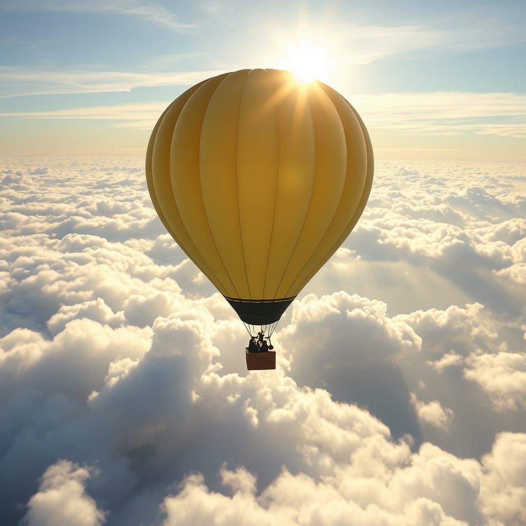 Romantic Ocean Sunset in a Hot Air Balloon