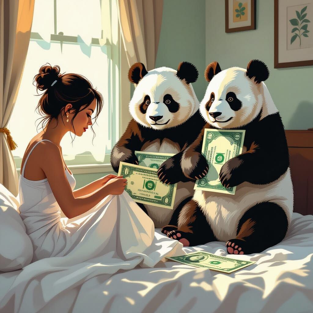 Calendar Reveals Panda Silhouette Made of Dollar Bills