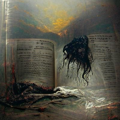 The Book Ablaze: A Gothic Horror Illustration