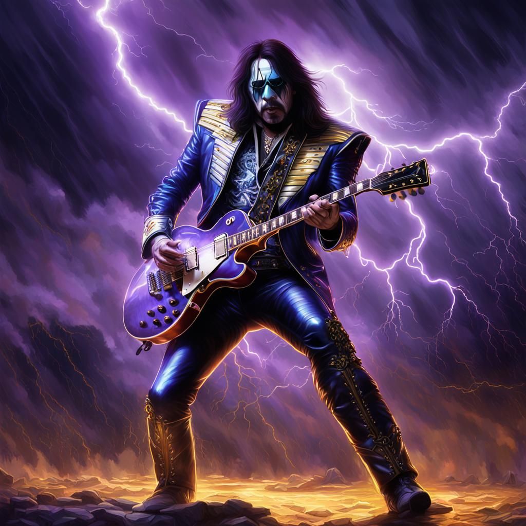 Guitarist Struck by Lightning: Dark Fantasy Concept Art
