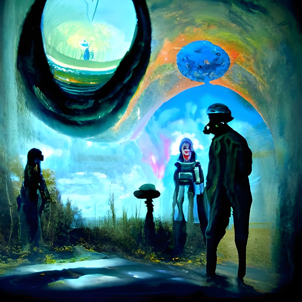 Optimistic Sci-Fi Horror Impressionism Painting