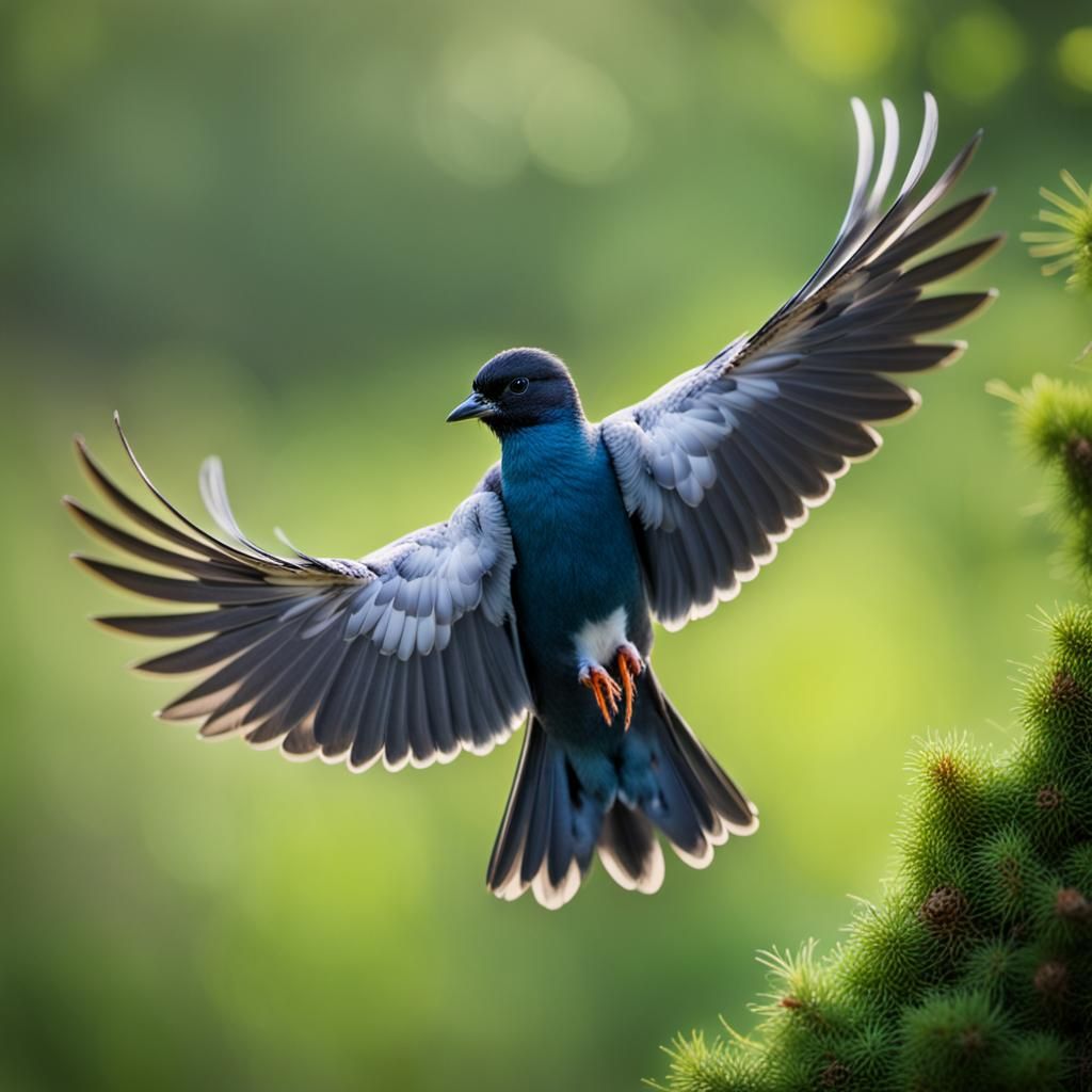 Tit Bird Taking Flight: Professional Bird Photography