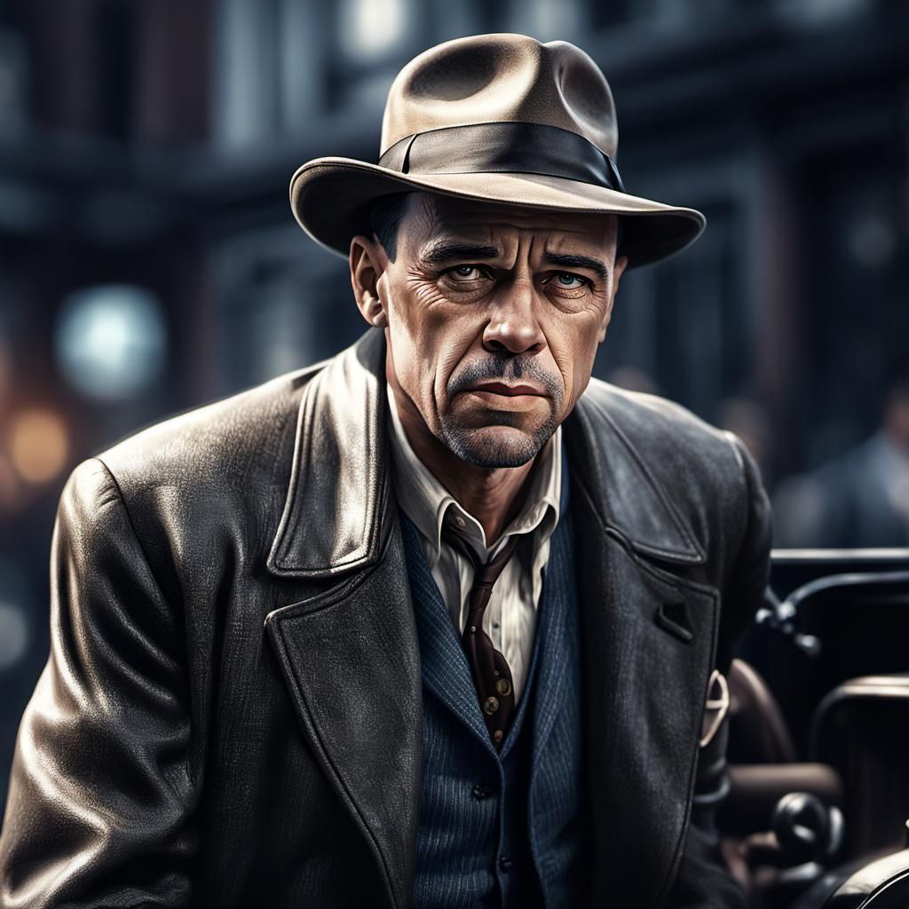 Hyperrealistic Portrait of John Dillinger
