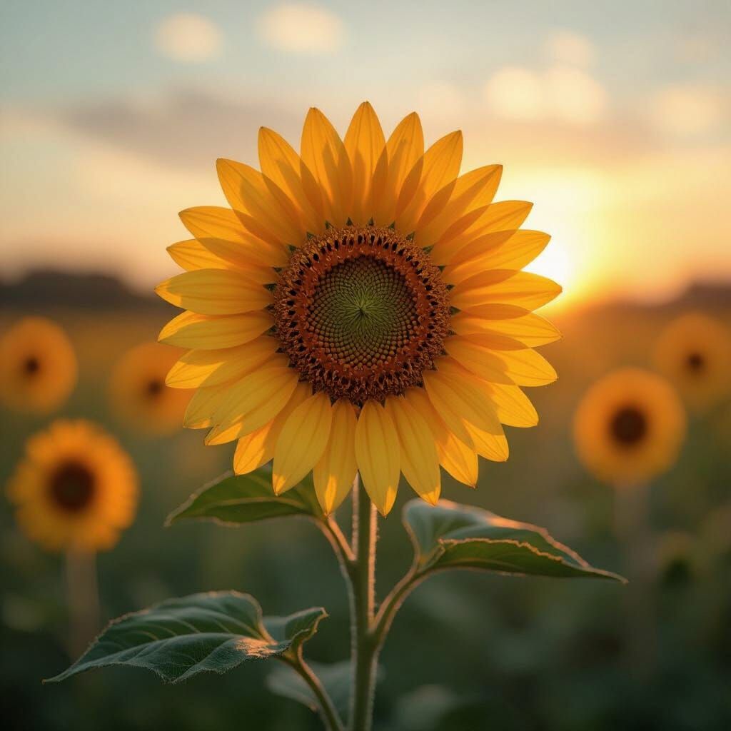 Animated Van Gogh Sunflowers in Magical Realism Style