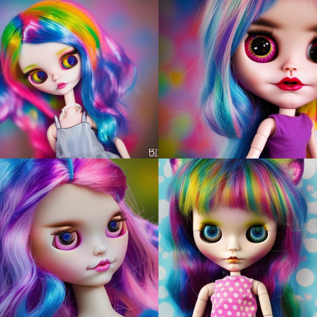 Blythe Doll with Lisa Frank Alien Aesthetic