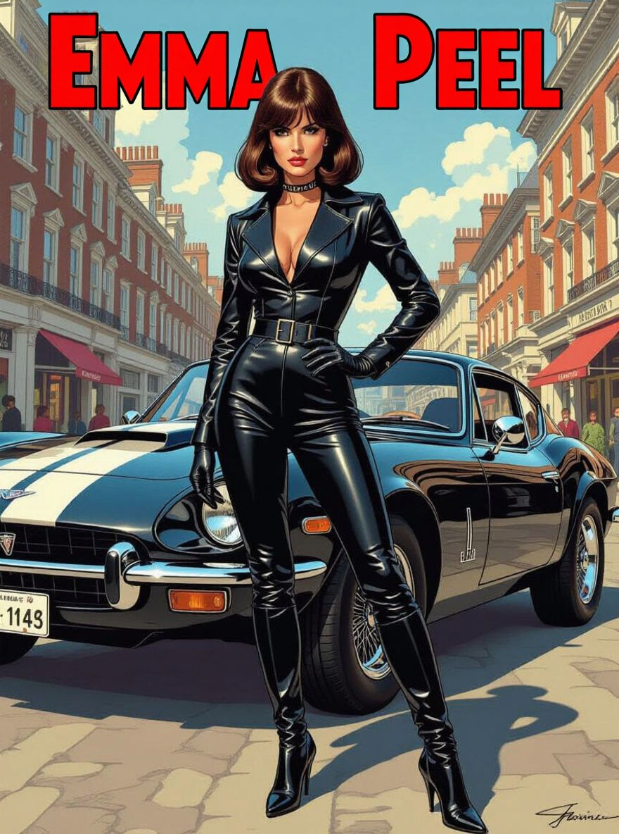 Emma Peel in Leather, British Spy Art