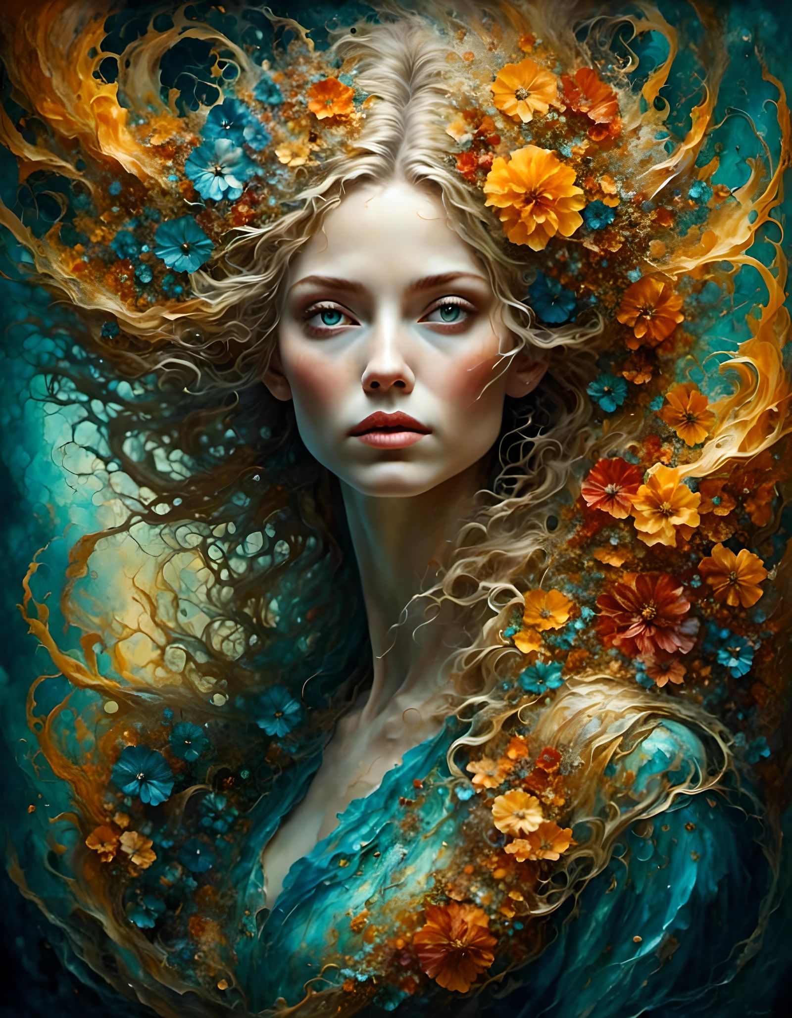 Oil Painting Portrait of a Woman in Renaissance Style