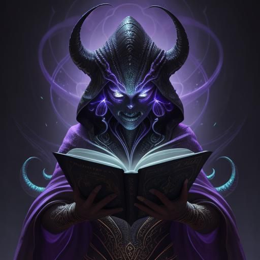 Nyarlathotep Reading: Photorealistic Concept Art Portrait
