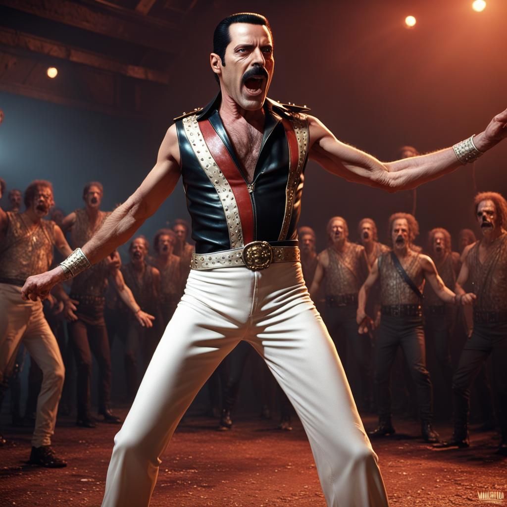 Freddie Mercury as Negan Dancing with Lucille