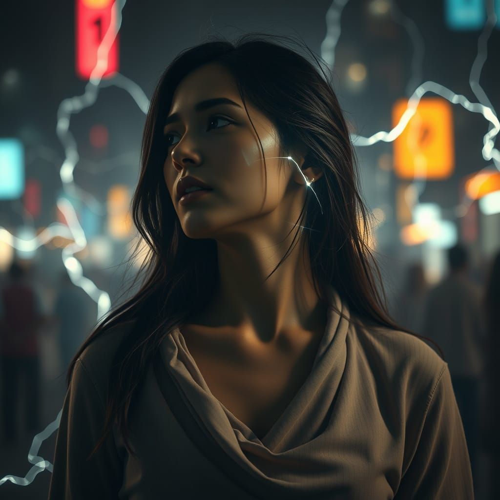 Electric Atmosphere Portrait in 8K Photorealistic Detail