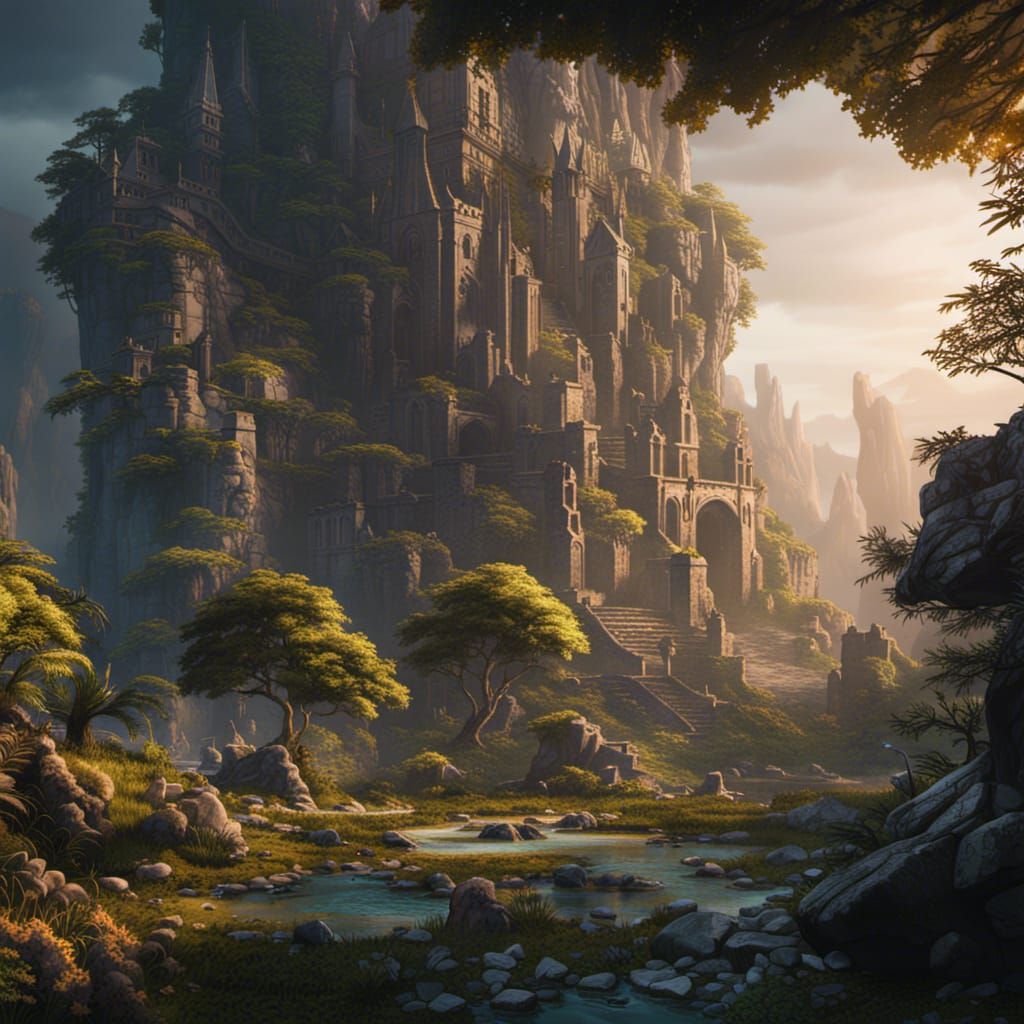 Fantastical Nature Scene in Detailed Matte Painting