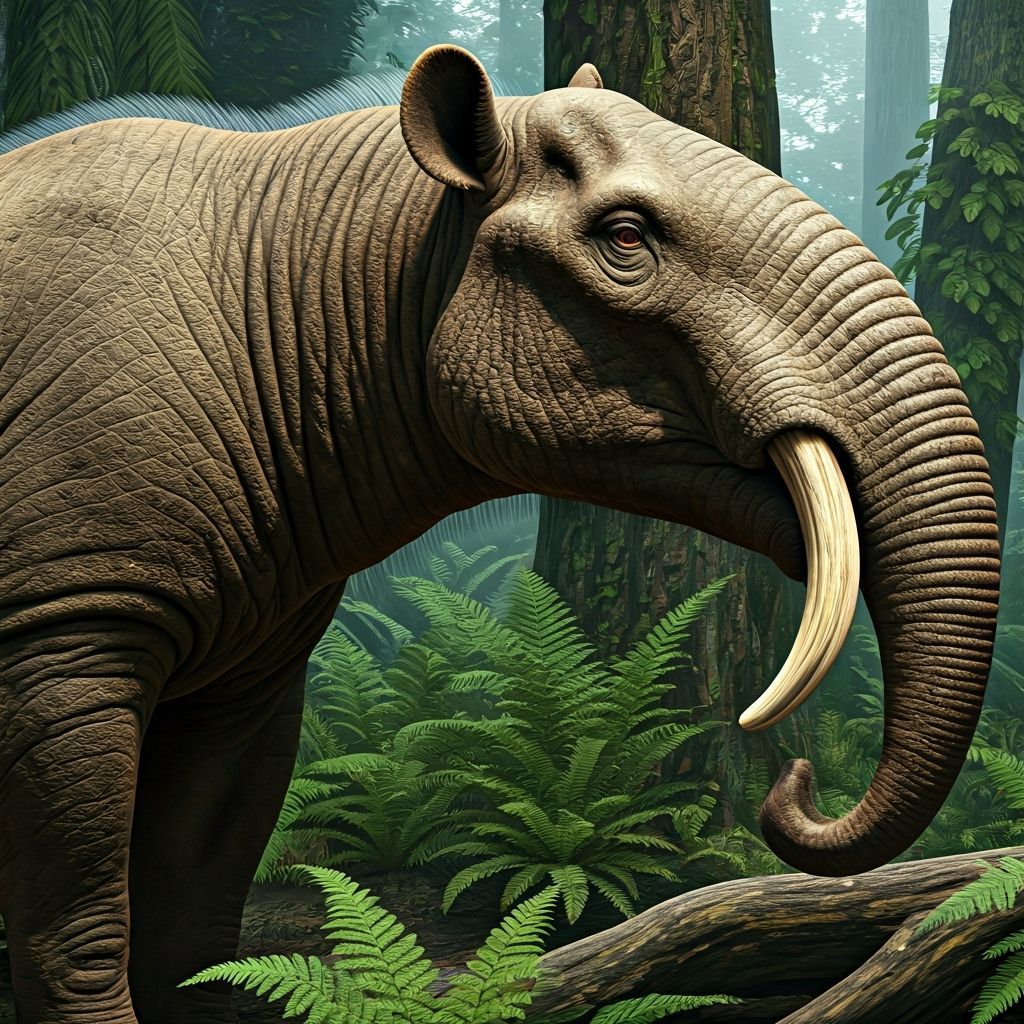Hyper-Realistic Deinotherium in Miocene Landscape
