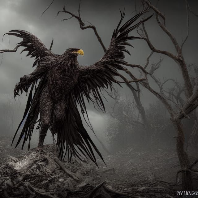 Sinister Eagle God in Post-Apocalyptic Horror