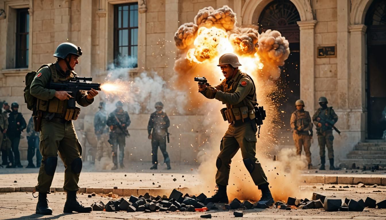 Rebel Detonation at Presidential Palace: Explosive News Phot...