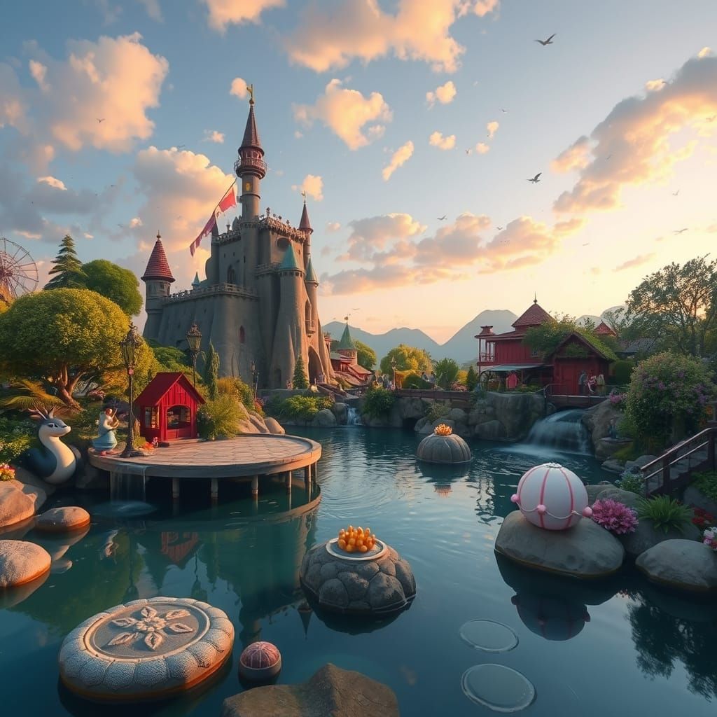 Whimsical Water Wonderland AI Creation