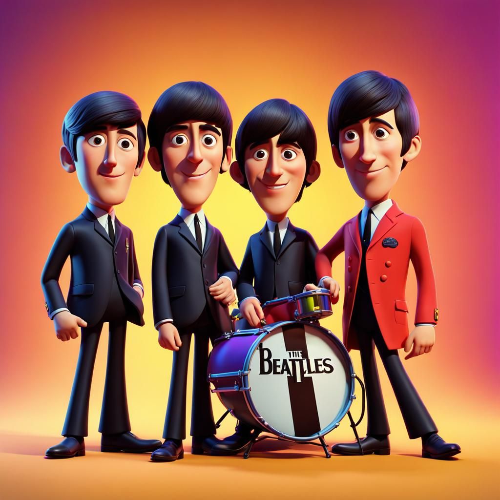 The Beatles as Pixar 3D Digital Art