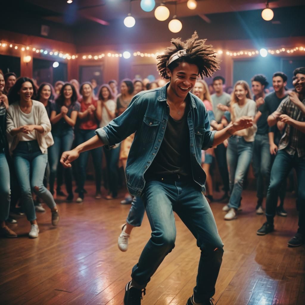 Joyous Dance: A Cinematic Film Still